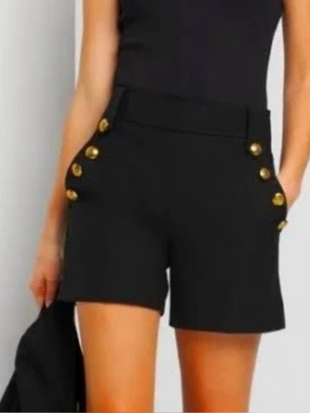 White House Black Market Black Sailor Button Shorts 16
